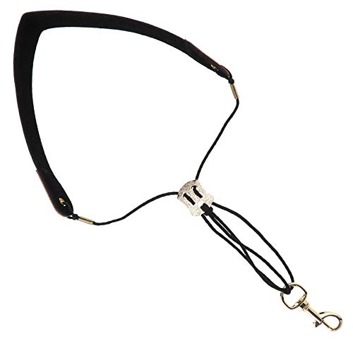 Creative-Idea Saxophone Sax Belt Padded Neck Strap with Hook Clasp ID Card Holder Pass Badge Holder Black