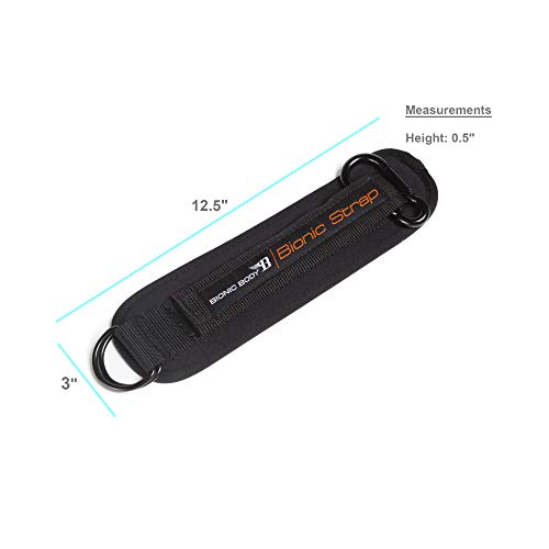 Bionic Body Adjustable Ankle Wrist Resistance Tube Accessory Strap with Carabiner Clip for Strength Training and Cardio Workout BBAS-015