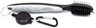 Uptown Imports Deluxe Golf Wire Brush and Club Groove Cleaner, 2 Ft Retractable Zip-line, Lightweight Easily Attaches to Golf Bag