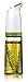Prepara Non-drip Oil Cruet, Glass Base, 2.5 x 2.5 x 6.3 inches, White/Olive Green