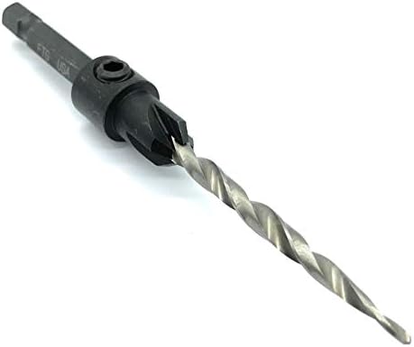 FTG USA Wood Countersink Tapered Drill Bit #8 (11/64") Adjustable Depth Woodworking Taper Point High Speed Steel HSS M2 Countersink bits with ¼” Hex Quick Change Shank