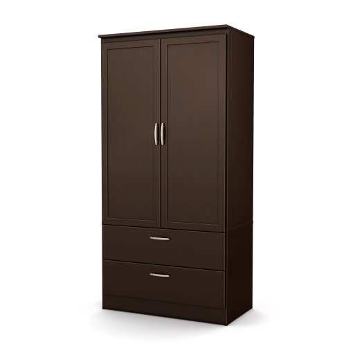 South Shore 2Door Wardrobe Armoire with Adjustable Shelves and Storage
