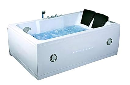 72 Bathtub Jetted Whirlpool 2 Person White 14 Massage Jets