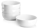 Lifver 20oz/6 inch Porcelain Soup/Cereal Bowls Set, Round & White, Set of 4