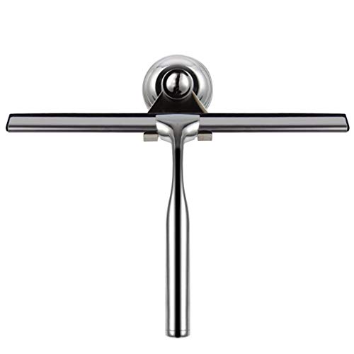 F-blue Glass Window Squeegee Cleaner Shower Bathroom Mirror Rubber Wiper Scraper Suction Hook Water Vapor Removal Tool