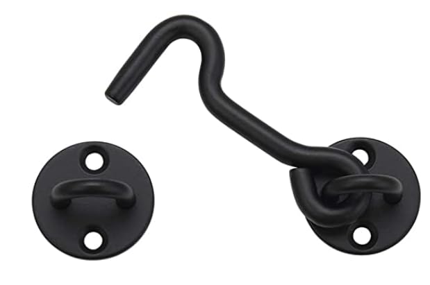 Photo 1 of Raswik 4” Privacy Hook and Eye Gate Latch Easy Lock for Barn Door, Black
