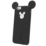 IBTS3D Soft Mickey Mouse Ear Silicone Cartoon Phone Case Cover for iphone 6 6S 4.7Inch (black)