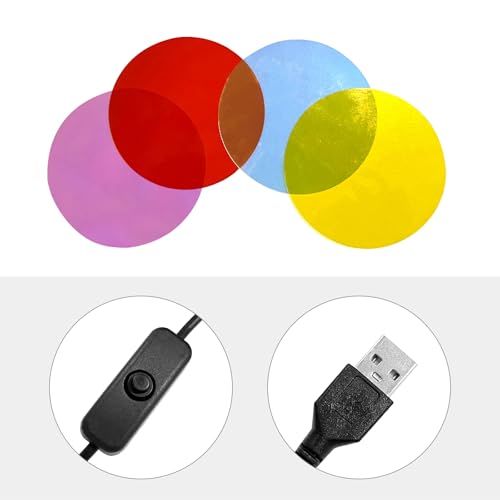 GY Sunset Lamp, 4 Colours Sunset Lamp, USB Port Sunlight LED Projector, 180° Swivelling Ambient Light, Ideal for Photos, Selfies and Living Room Decoration