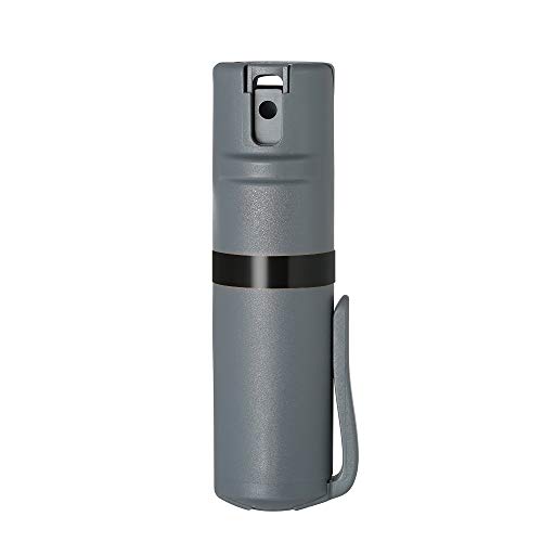 POM Pepper Spray Grey Flip Top Pocket Clip Maximum Strength OC Spray