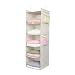 MAX Houser 5 Shelf Hanging Closet Organizer,Space Saver, Cloth Hanging Shelves with (4) Side Pockets,Foldable, (Beige)