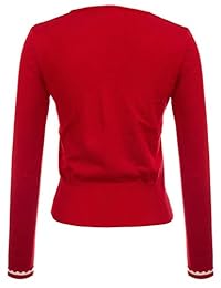 Chaqueta de punto con botones para mujer, color contraste, manga larga, BP779