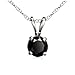 Dazzlingrock Collection 0.27 Carat (ctw) Round Cut Black Diamond Ladies Solitaire Pendant 1/4 CT, White Gold
