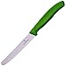 Victorinox Swiss Classic 4.3-inch Wavy Edge Tomato and Table Knife, Green