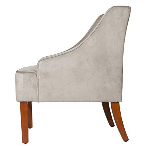 HomePop Swoop Arm Accent Chair, Velvet Grey Pricepulse