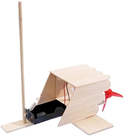 Petsola 未使用品 ミニ風力タービン発電機diy木製ボートモデルキット風力発電学生教育玩具