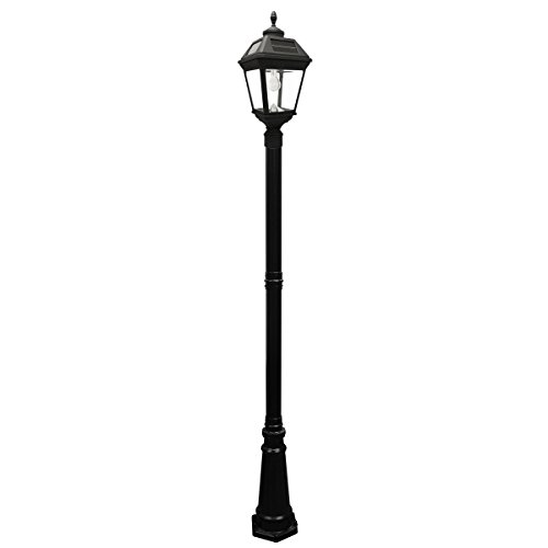 Gama Sonic Imperial Bulb Solar Outdoor Lamp Post GS-97B-S – Black Finish