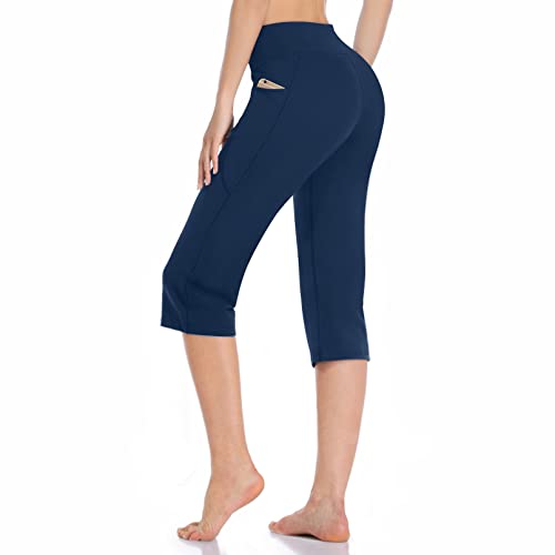 HISKYWIN Women's Yoga Capri Pants Flare Workout Bootleg Pants… at Amazon