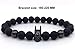 KOKOSHELL Batman and Robin Natural Stone Elastic Beaded Bracelet for men women kids (Superhero Charm DC Comics Dark Knight Prince) Black Beads Lava Rock Bracelets