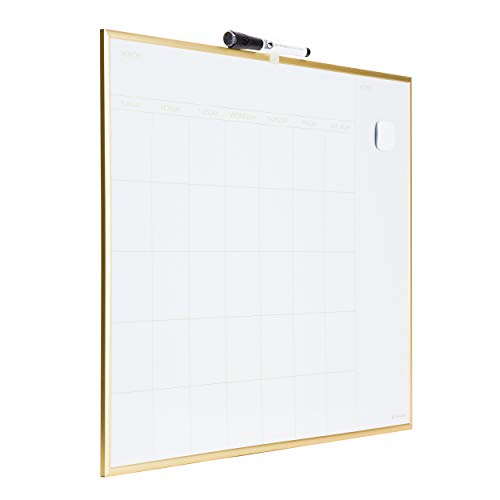 U Brands Monthly Calendar Dry Erase Board, 20 x 16 Inches, Gold Aluminum Frame Buy