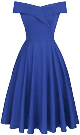 Women's Summer Vintage Off The Shoulder Dresses Party Cocktail Evening Dresses