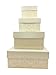 Nesting Gift Boxes with Lids – 4 Assorted Sizes for Candy Treat Tower – Includes Ribbon (Cream)
