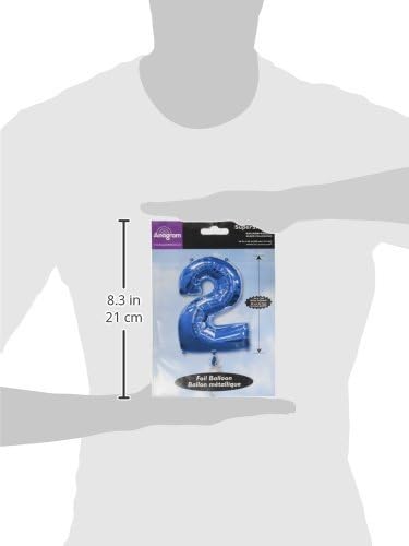 Amscan Super Shape Number 2 Balloon, Blue, Large - Image 3