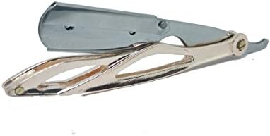 Barber Straight Razor Swing Lock and Slide Out Barber Shaving Razor Cutthroat Navaja (Swing Lock 2 Hole Rose Gold)