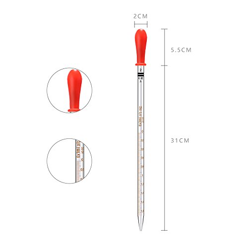 Thick Glass Graduated Dropper Pipettes with Caps Set of 5(1ml 2ml 3ml 5ml 10ml) - Thumbnail 3