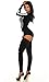 Forplay Bad To The Bone Bodysuit With Screenprint and Legwarmers, Black, Large/X-Large