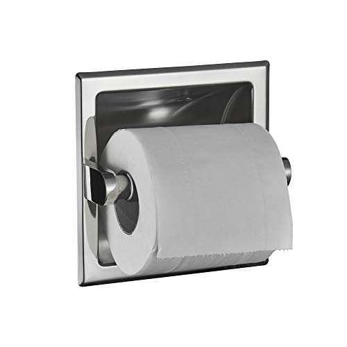 JunSun Polished Chrome Recessed Toilet Paper Holder Stainless Steel