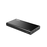 EasyAcc 2nd Gen 15000mAh Brilliant Power Bank (4.8A Smart Output) Portable External Battery Pack 3 USB Ports Travel Charger -Black and Gray