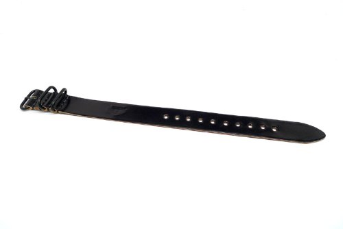 DaLuca Shell Cordovan 1 Piece NATO Watch Strap - Black (PVD Buckle) : 22mm