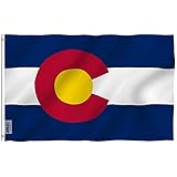 Anley Fly Breeze 3x5 Foot Colorado State Polyester Flag - Vivid Color and UV Fade Resistant - Canvas Header and Double Stitched - Colorado CO Flags with Brass Grommets 3 X 5 Ft
