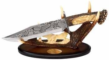 Amazon Co Jp 15 装飾固定刃ナイフ 製品説明 15 装飾用固定刃ナイフ 機能ステンレススチールブレードeagleエッチングとフェイクantlerハンドル もincludes Faux Deer Antler Display Stand 限定永久保証 Gift Bo スポーツ アウトドア