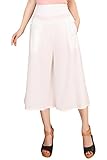 COCOLEGGINGS Womens Loose Solid Color Wide Leg Palazzo Capri Culottes Pants