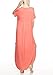 12 Ami Solid V-Neck Pocket Short Sleeve Loose Maxi Dress (S-3X) - Made in USA