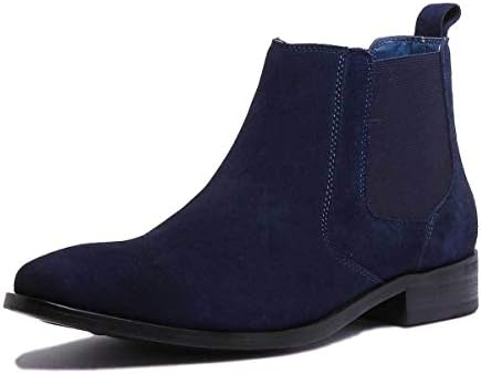 Justin Reece Mens Suede Pull on Chelsea Boot with Contrast Lining