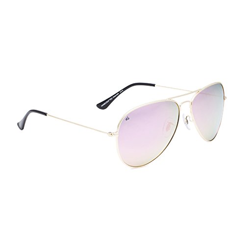 PRIVÉ REVAUX The Commando Polarized Aviator Sunglasses - Handcrafted Designer Eyewear For Men & Women (Pink Mirror) Affordable Designer Men's Sunglasses or Women's Sunglasses, Endorsed by Jamie Foxx