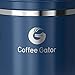 Coffee Gator Stainless Steel Coffee Grounds and Beans Container Canister with Date-Tracker, CO2-Release Valve and Measuring Scoop, Large, Blue