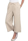 Only Necessities Women's Plus Size Petite Pants, Cropped Length In Cool Linen