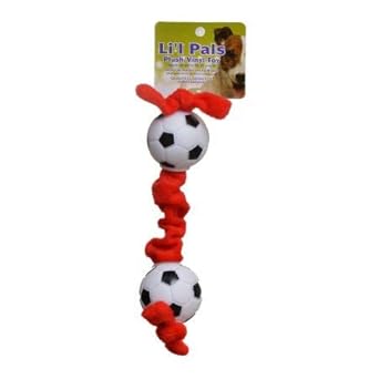 Pelota de fútbol Lil Pals de peluche para perro, color rojo ...