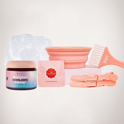 INH Semi Permanent Ruby Red Hair Color with Tool Kit | Color Depositing Conditioner | DIY Beginner Friendly