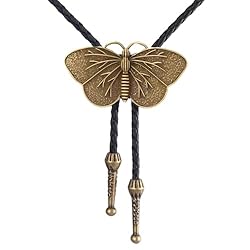 Joxevyia Butterfly Bolo Tie for Women Vintage Gold