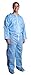 AMZ Disposable Coveralls for Men, Women, X-Large. Pack of 5 Blue Spunbond Polypropylene Hazmat Suits. Protective Suits with Zip Closure, Open Wrists and Ankles. Unisex Painters Suit