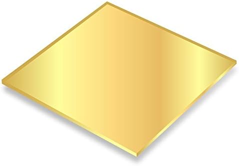 Falken Design falkenacrylic_MIRRORg_118_7x7 Acrylic Sheet, 7" Length, 7" Width, Mirror Gold