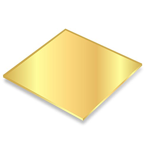 Falken Design falkenacrylic_MIRRORg_118_7x7 Acrylic Sheet, 7" Length, 7" Width, Mirror Gold
