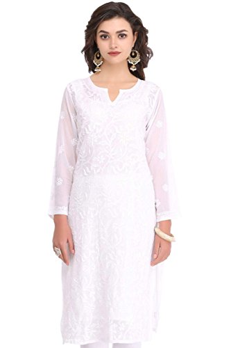 AdaWomen Hand Embroidered Lucknow Chikankari Georgette Set A262097