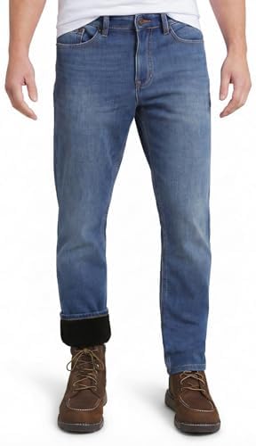 Amazon.com: zhorefine Mens Super Soft Fleece Lined Jeans Taper