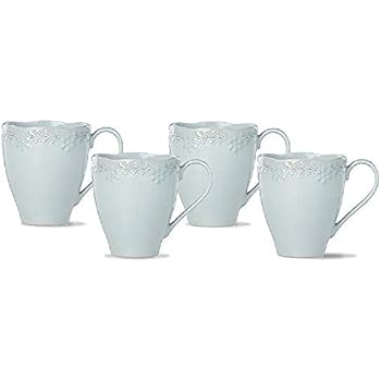 Lenox 885627 Chelse Muse Floral Blue Mugs, Set of 4