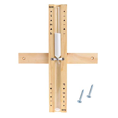 XLKJ Wooden Sauna Hourglass 15 Minutes Sauna Clock Wall Mount Rotating Sand Sauna Timer